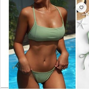 ZAFUL Square Textured Tie Side Bikini